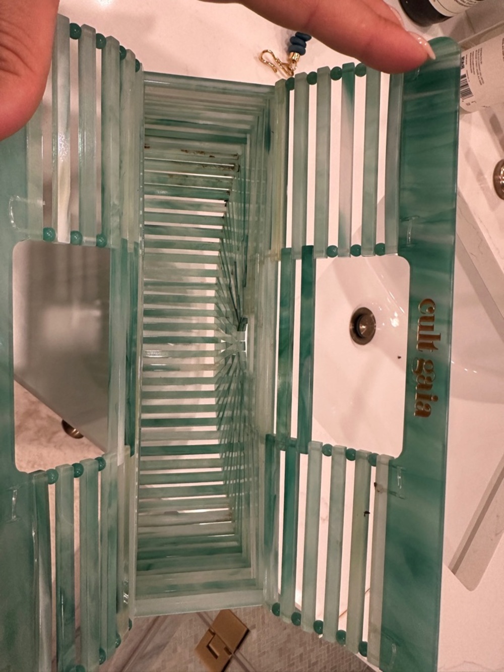 Cult Gaia Acrylic Ark Mini Bag, Seaglass - Picture 2 of 4